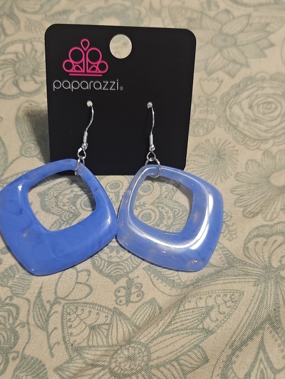 paparazzi Periwinkle Open-Square Drop Earrings